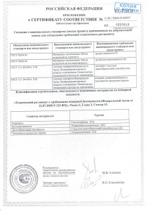 Сертификат пожарной безопасности REHAU